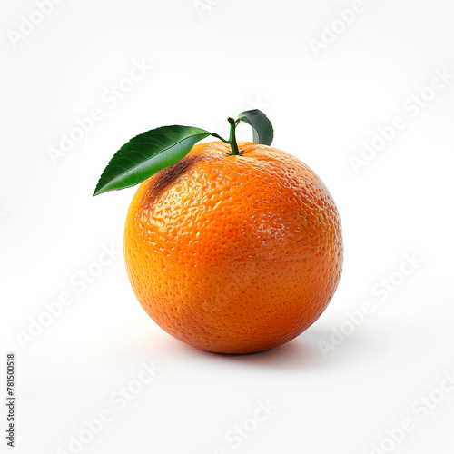 Fresh Orange With Green Leaf. Generative AI