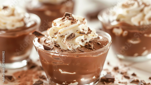 Decadent Chocolate Pudding Cups with Whipped Cream Topping