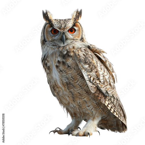 owl looking isolated on white © Tidarat