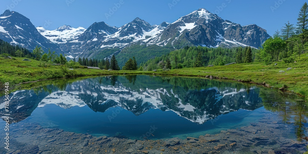 Majestic Mountain Reflections in Crystal Lake