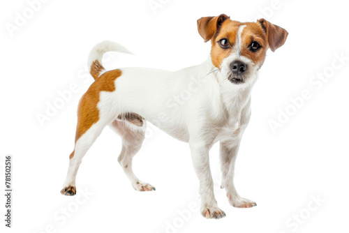 Jack Russell Terrier dog standing isolated on transparent background