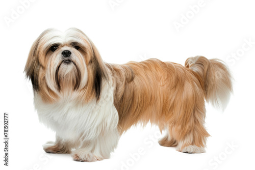 Lhasa apso dog standing isolated on transparent background