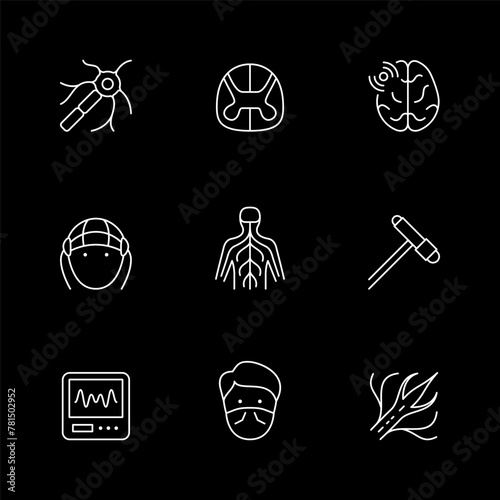 Set line icons of neurology