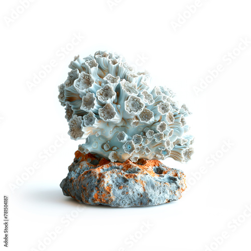 Close Up of Rock on White Background. Generative AI