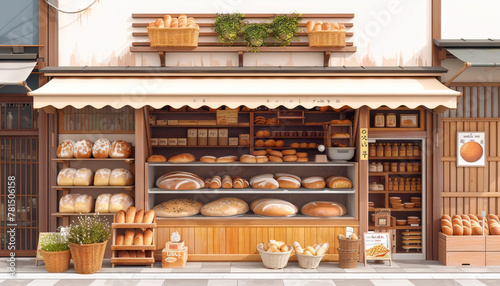 The scent of freshly baked bread draws customers into the quaint bakery on the corner