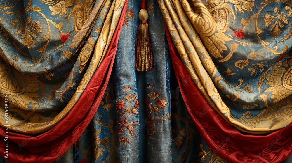 a curtain with a pattern of draperies