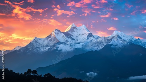 Sunset Splendor on Snowy Peaks./n © Крипт Крпитович