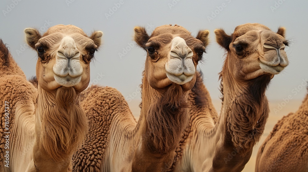 Naklejka premium a group of camels