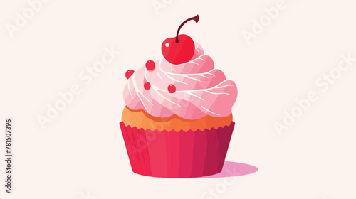Just a simple little cute cupcake vector 2d flat ca