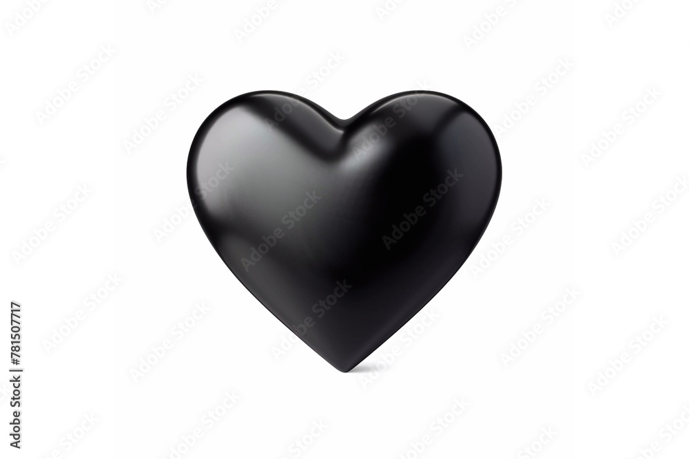 Original minimalistic 3d black heart on white isolated background. Original minimalistic 3d black heart on white isolated background.