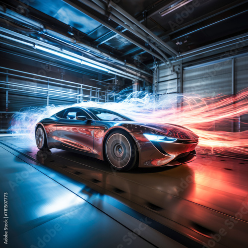 Efficient aerodynamics of a vehicle highlighted through a wind tunnel test © Tatiana
