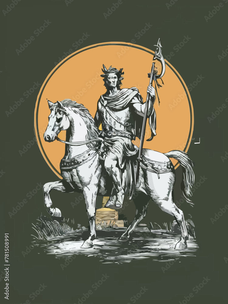 The Roman object of horse and weapon custom vector illustration The Roman object of horse and weapon custom vector illustration