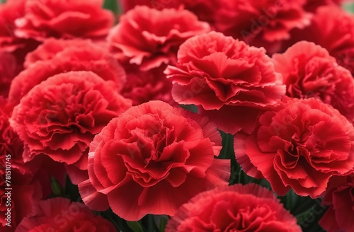 Mother s Day. A postcard for parents. Red carnation flowers. 9th May. Victory Day. Soft focus.