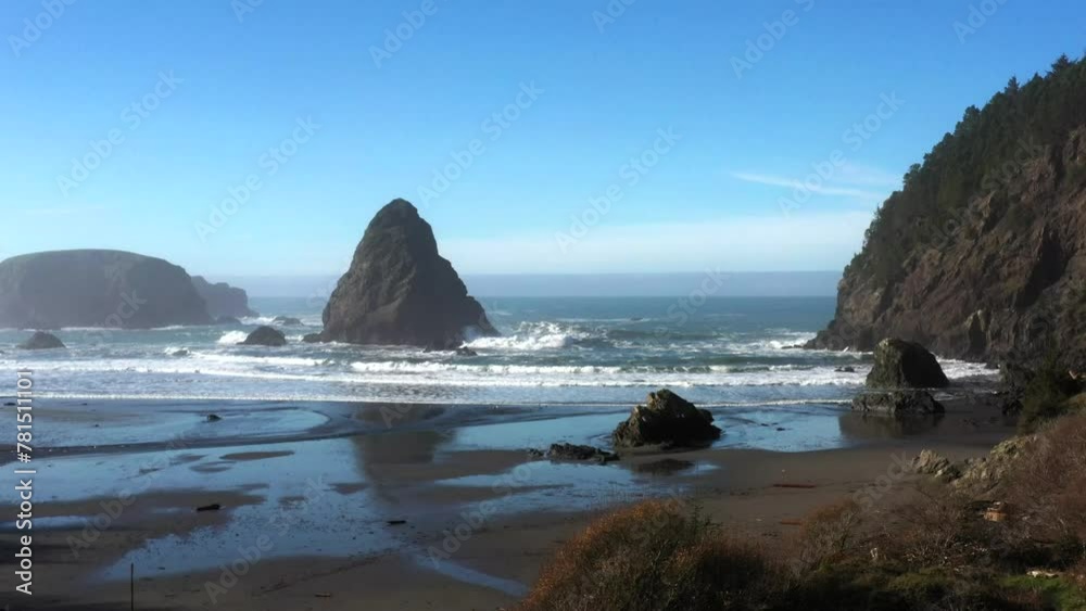 Scenic landscape from an aerial perspective of a popular rock feature in southern Oregon known as Whales Head. Scenic landscape from an aerial perspective of a popular rock feature in southern Oregon known as Whales Head.