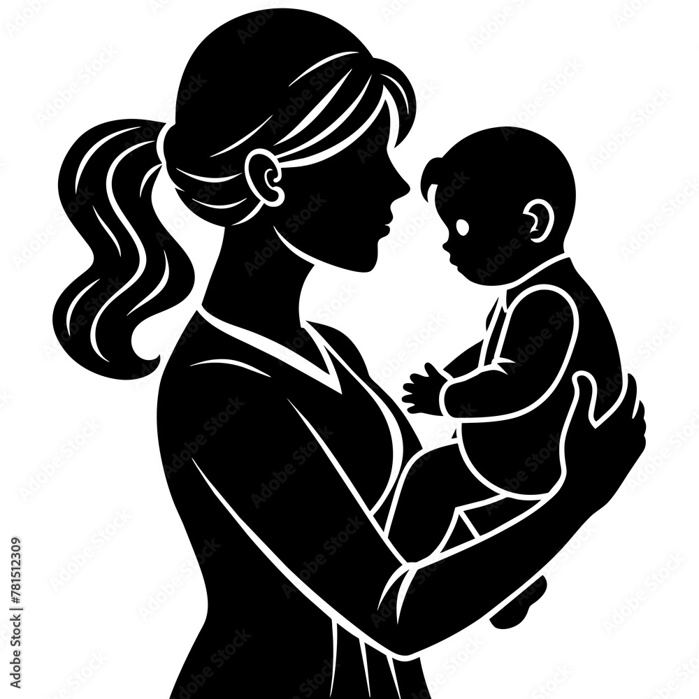 mother-holding-baby-black-silhouette--aware-of-mot