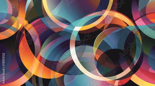 Vector circular geometric abstract background
