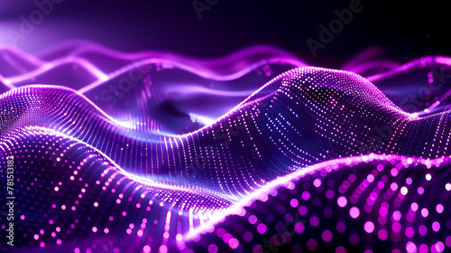 Electric Illusions: 3D Vector Shapes on Black and Purple Background with LED Straight Lines photo