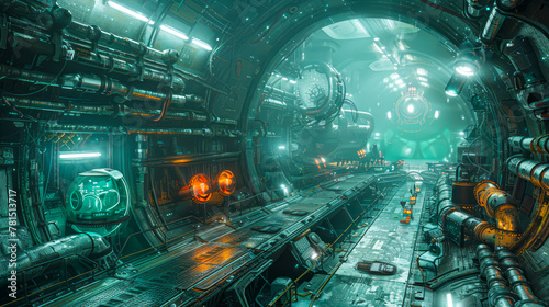 Exploring the Unreal: Futuristic Spaceship Interior Concept Art for Game Environments in Unreal Engine © Fernando Cortés