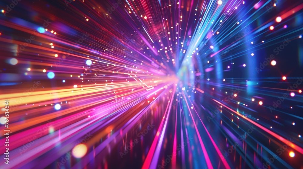 Abstract background with colorful light lines and glowing. Generate AI image Abstract background with colorful light lines and glowing. Generate AI image