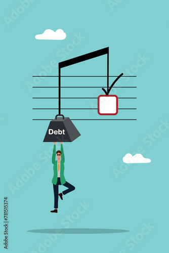 Not doing things due to debt, disrupting affairs, disrupting order, financial problem, loan or obligation to pay bac, money trouble or despair, Falling business man
