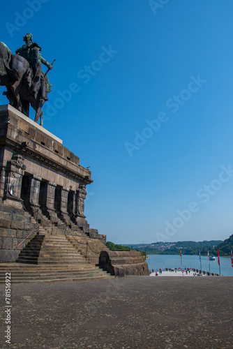 The Kaiser Wilhelm monument at the “Deutsches Eck” in Koblenz.
The point where the major rivers Rhine and Moselle meet