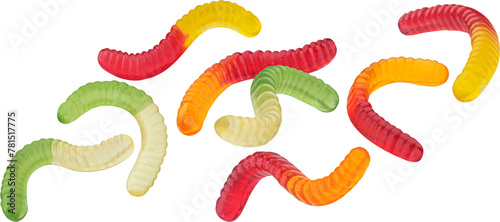 Принти на полотні Gummy worm candies isolated