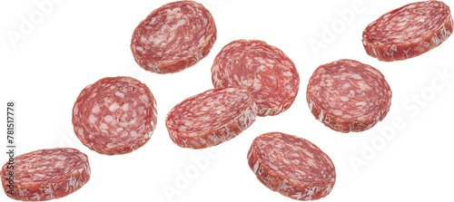Fotografie Slices of traditional Italian salami