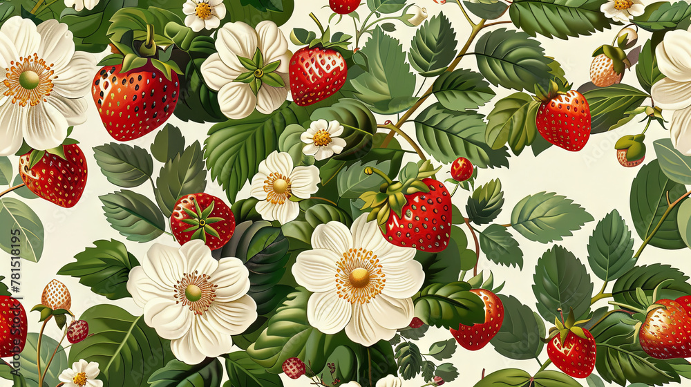 fruit and flowers of strawberry fruit and flowers of strawberry