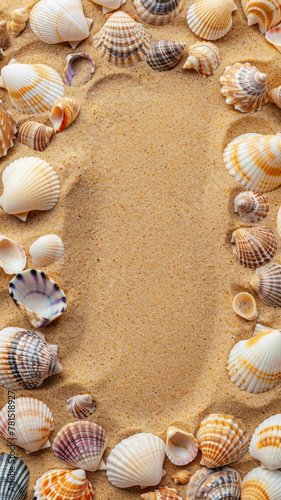 Golden Sands & Seashells, Summer Frame Composition
