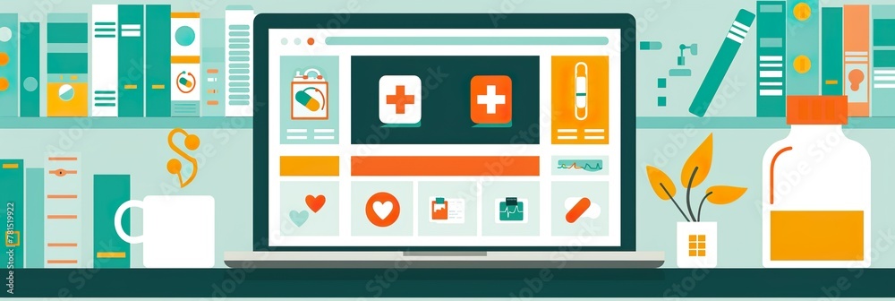 Digital Medical Record System Illustration Digital Medical Record System Illustration