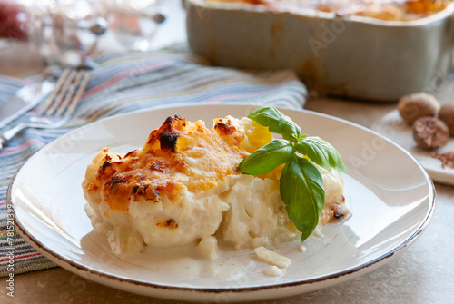 Cauliflower gratin baked with bechamel sauce