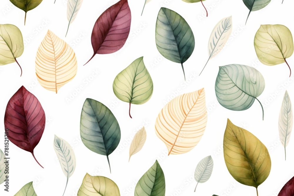 Obraz premium Colorful Assortment of Leaves Pattern
