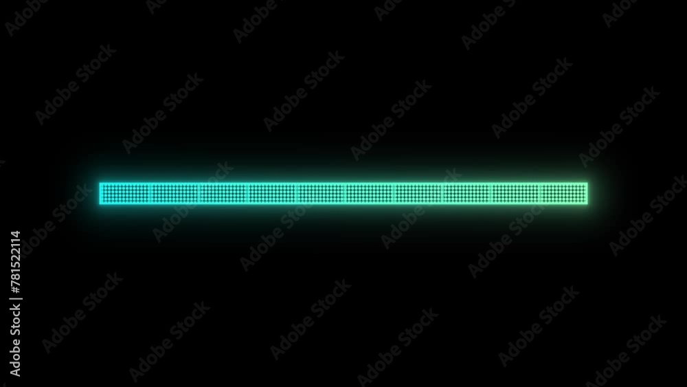 Blue Green gradient electric loading bar animation on transparent alpha ...