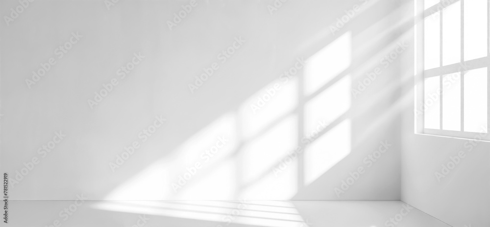 Obraz premium Shadow overlay effect isolated on transparent background, png. Light and shadows from window. Mockup of transparent shadow overlay effect and natural lightning in room interior 