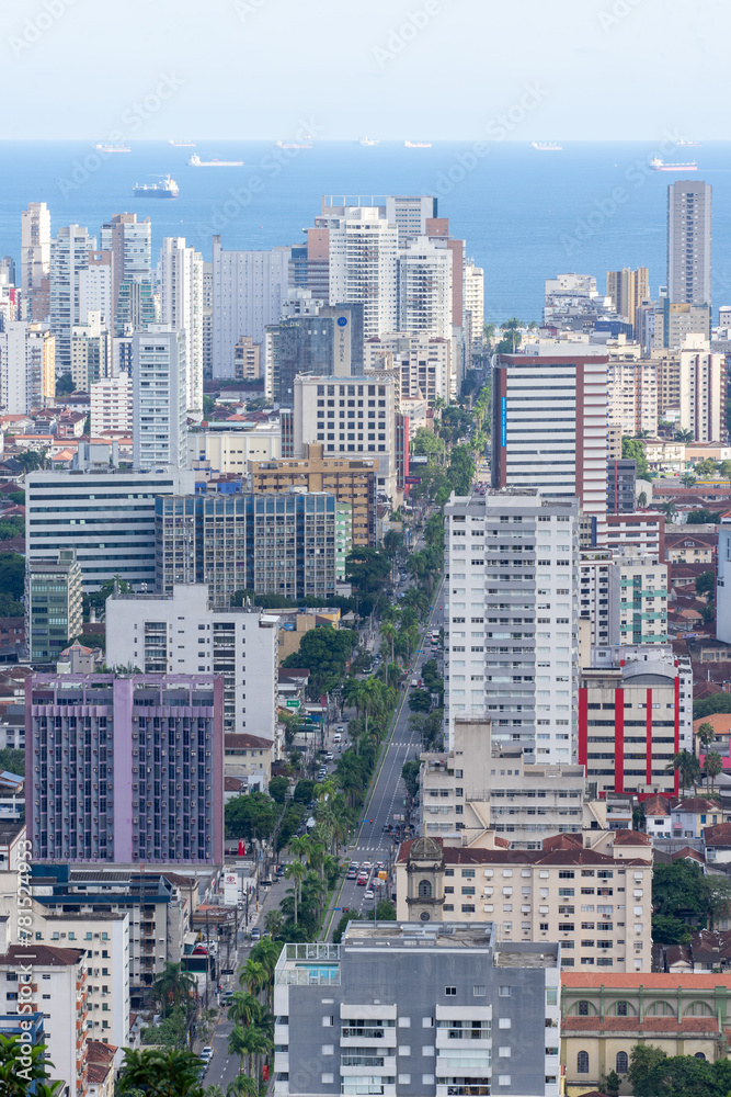 Skyline of Santos, SP, Brazil. April 3 2024.