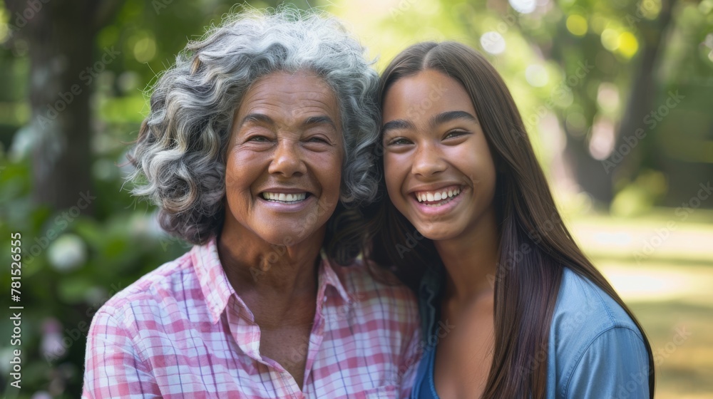 Grandmother and Granddaughter Smiling Together Grandmother and Granddaughter Smiling Together