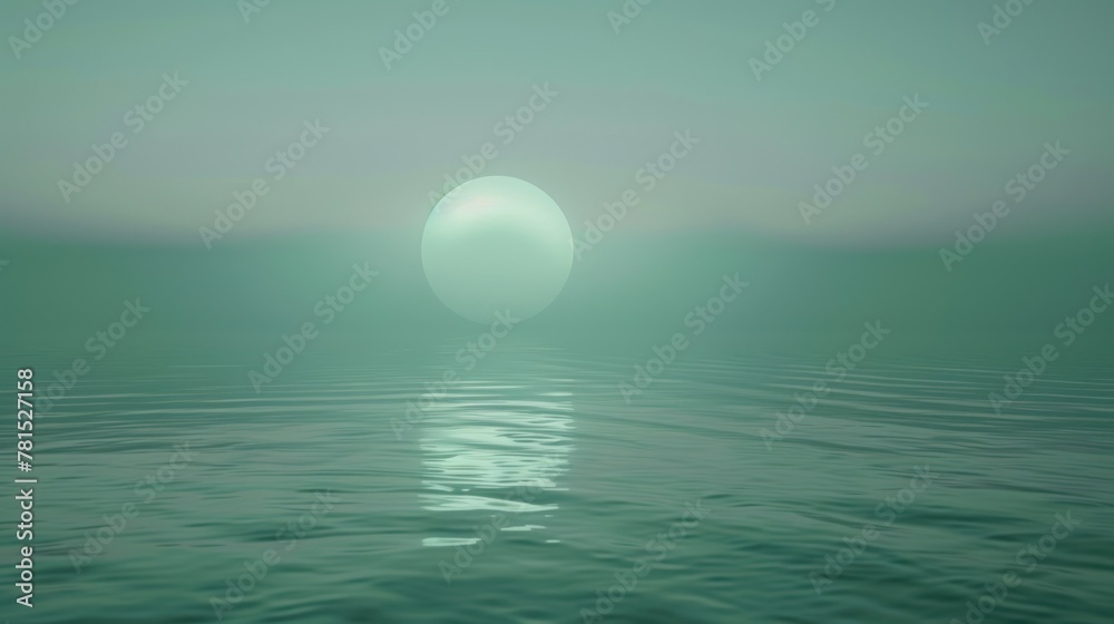 a moon like object over the sea a moon like object over the sea