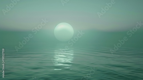 a moon like object over the sea