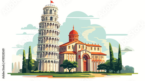 Leaning Tower of Pisa Italian landmark architectura photo