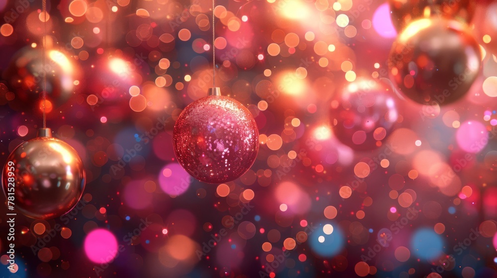 Glittering gala, eye level, shimmering decorations, festive balloons, glamorous year end party mood Glittering gala, eye level, shimmering decorations, festive balloons, glamorous year end party mood