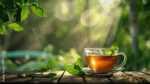 tea with mint on the background of nature © Артур Комис