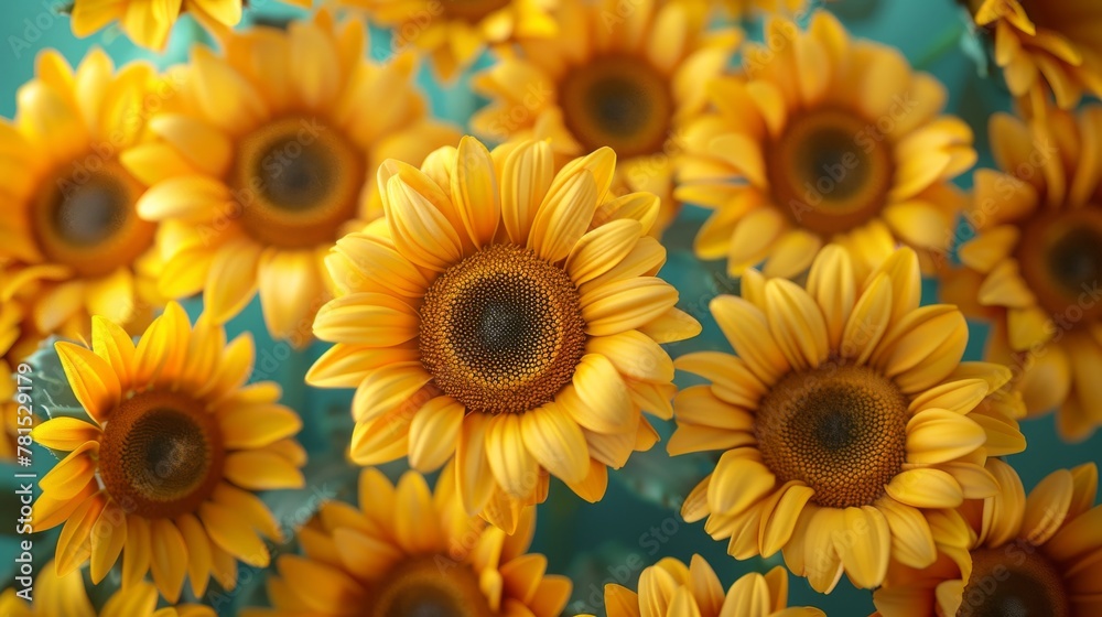 Sunflower pattern, low angle, bold yellows, summer vibrance, joyful mood Sunflower pattern, low angle, bold yellows, summer vibrance, joyful mood