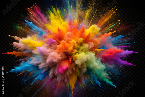 Holy color explosion isolated on transparent png background