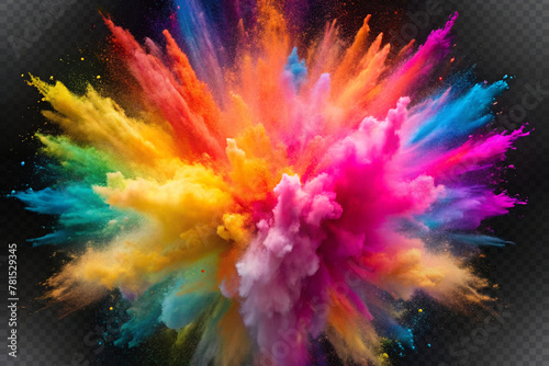 Holy color explosion isolated on transparent png background