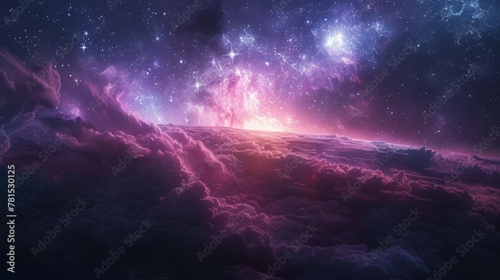 Naklejka premium a futuristic space technology and galaxy