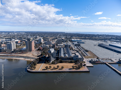 Newport News, Virginia, USA, Aerial photo of Victory Landing Park. photo