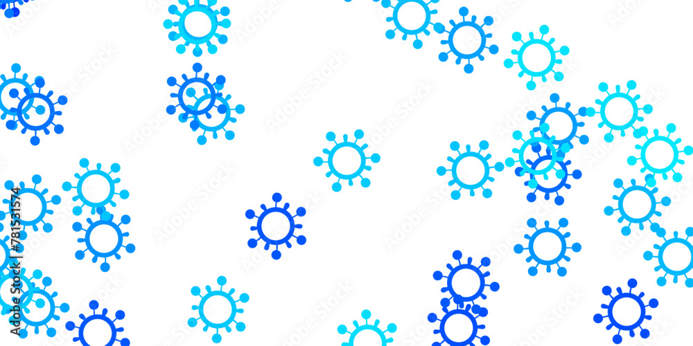 Light blue vector pattern with coronavirus elements.