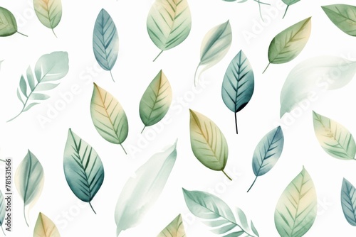 Watercolor Leaves Pattern photo