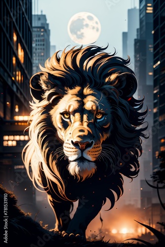 Lion. For design, print, card (greeting card), banner, poster, flyer, advertising. photo