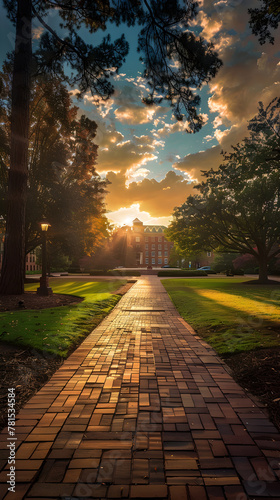 Golden Sunrise Over North Carolina State University: A Blend of Academic Life and Natural Beauty photo